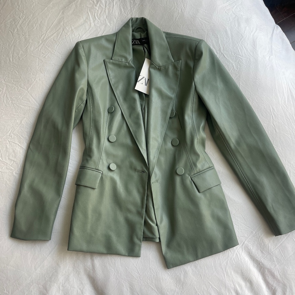NWT Zara Leather Blazer